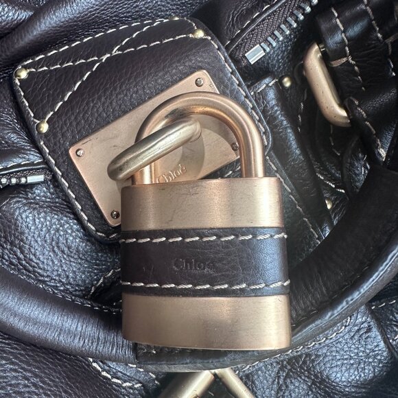 CHLOE Paddington Rare Early Model Chocolate Brown Leather Satchel Handbag - Picture 13 of 15